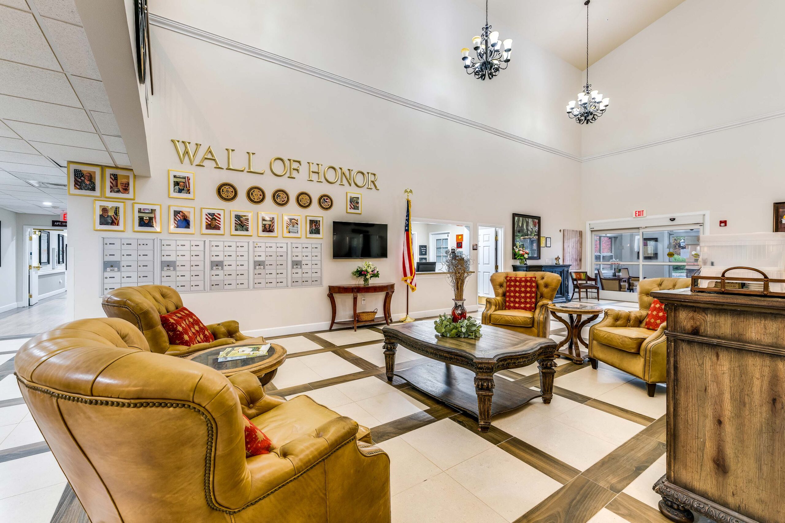 lobby with Veteran wall